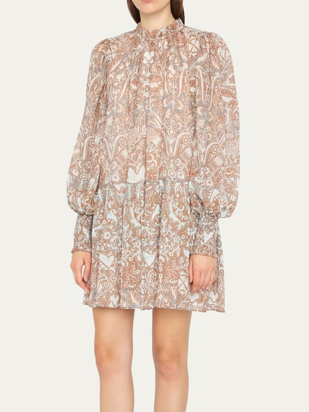 Ulla Johnson Maja Printed Drop Waist Mini Dress 6
